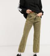 COLLUSION - x005 - Cropped 90'er-jeans med lige ben og snoede sømme i overfarvet gul