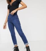 COLLUSION x011 - Smalle mom-jeans i mørk stenvask-Blå