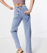 COLLUSION - x014 - Løstsiddende dad-jeans med snøredetaljer bagpå i 90'er-stil-Blå