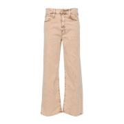 Beige Straight Leg Jeans