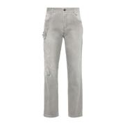 Grå Distressed Denim Jeans