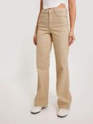 Pieces - High waisted jeans - Irish Cream - Pcpeggy Hw Wide Pant Colour Noos Bc - Jeans